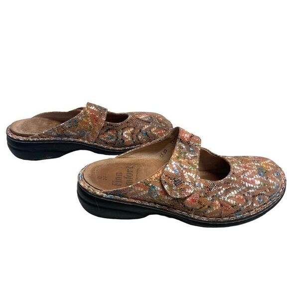 FINN‎ COMFORT Stanford Multicolor Leather Germany Clog Slides Size 39   8-8.5 - Picture 3 of 12